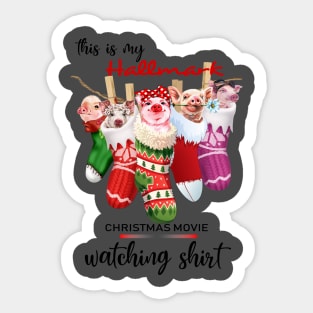 Pig Halllmark Christmast Movie. Sticker